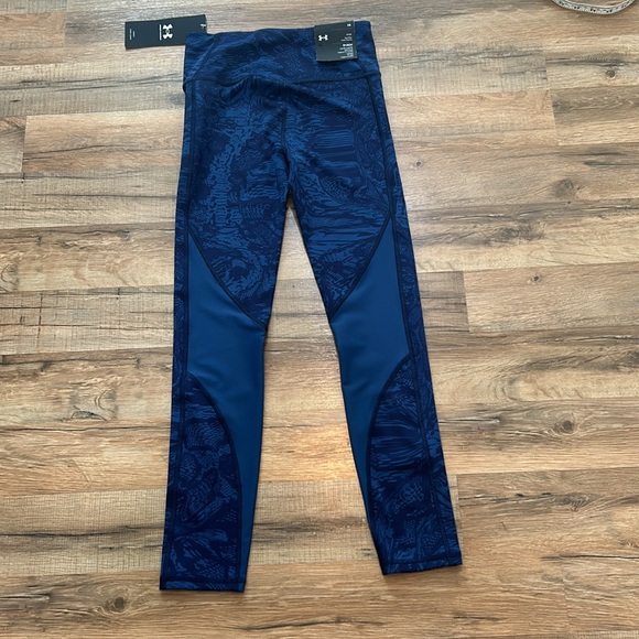 UNDER ARMOUR HIGH RISE LEGGINGS WOMEN BLUE COMPRESSION Sz XS NEW - Picture 2 of 11